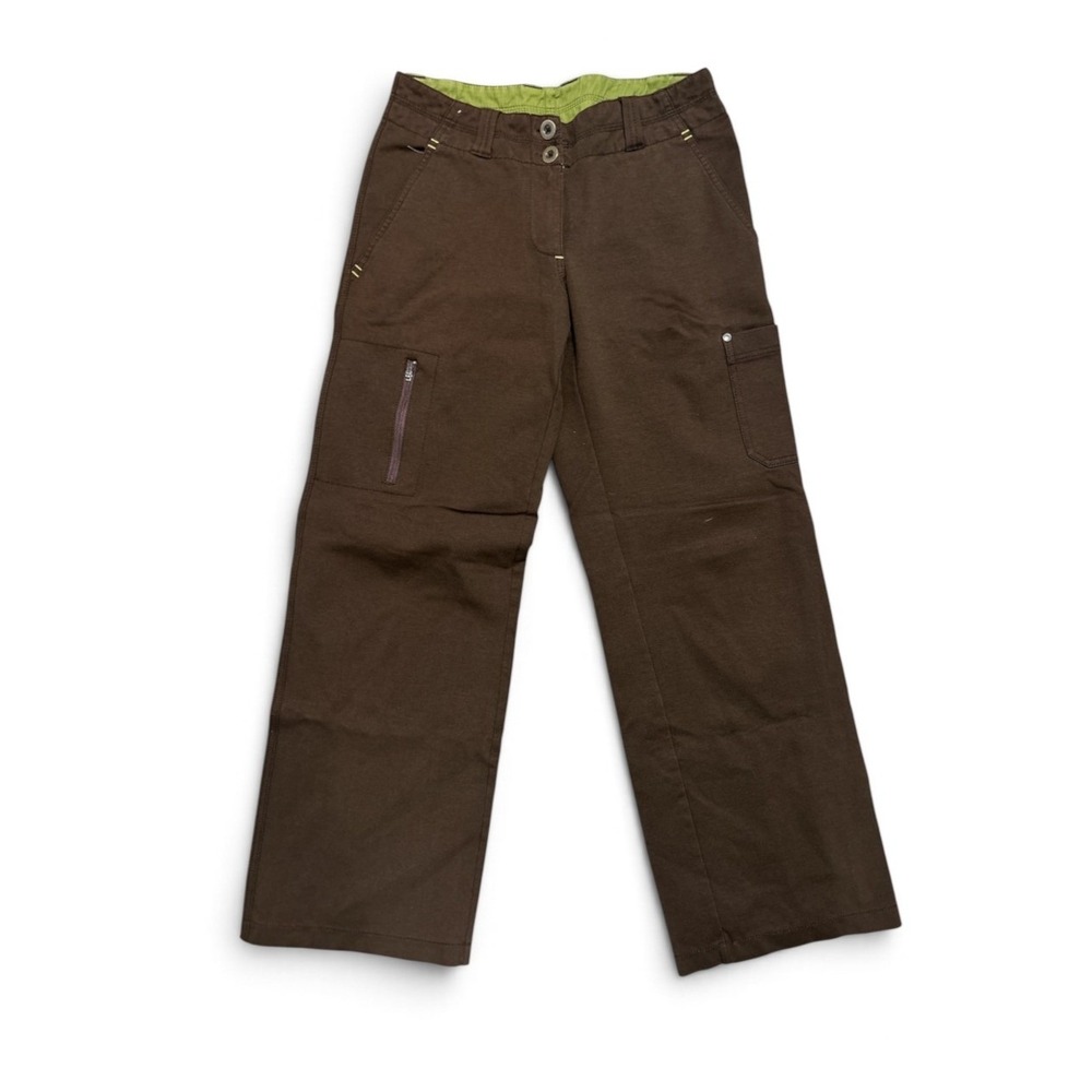 Title Nine Womens Brown Cargo Hiking Pants Straight Leg Utility Size 4